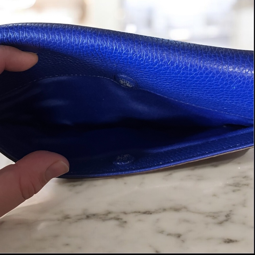 Ralph Lauren Leather Blue Clutch - Picture 5 of 10